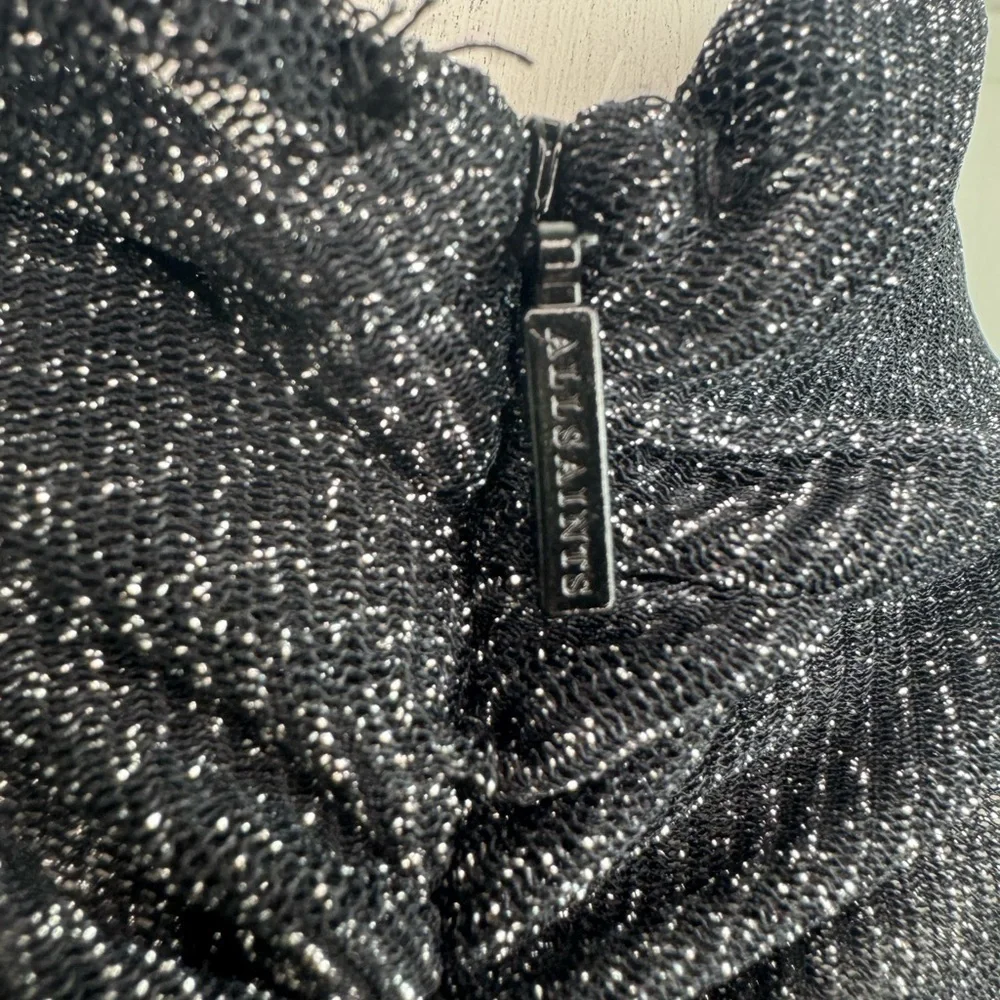 ALLSAINTS Tia Metallic Dress Gunmetal Sleeveless SIZE 4. A38